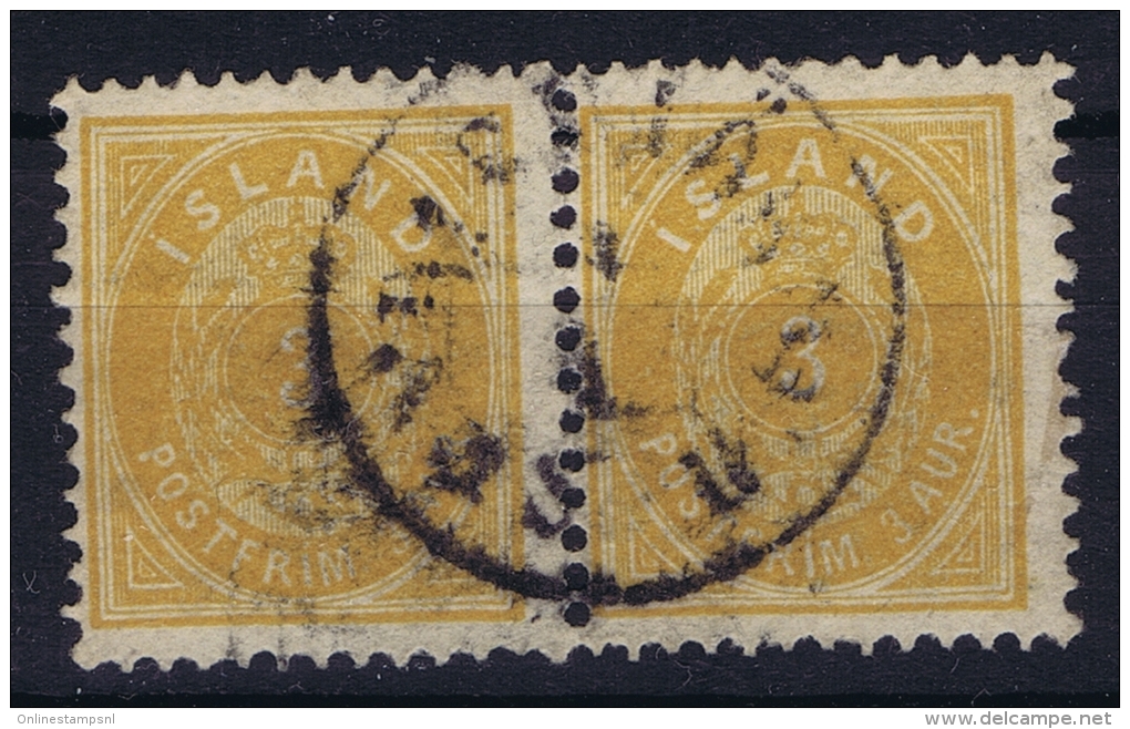 ICELAND: Mi Nr 22 Used  1882  Pair - Oblitérés