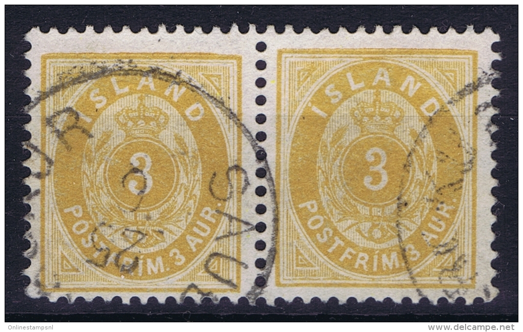 ICELAND: Mi Nr 22 Used  1882  Pair - Gebraucht