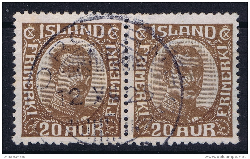 ICELAND: Mi Nr 101  Used  1921  Pair - Used Stamps