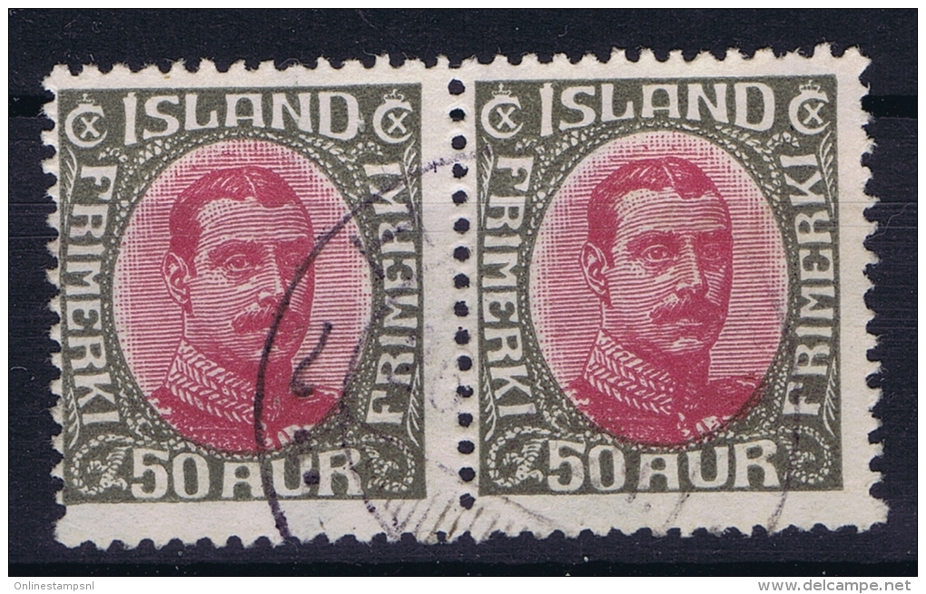 ICELAND: Mi Nr 95  Used  1920  Pair - Used Stamps