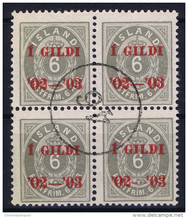 ICELAND: Mi Nr Dienst 27 Used  4-block Cancel Nr 46 - Dienstmarken