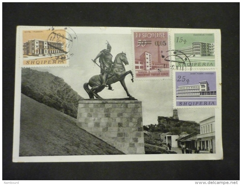 Carte Postale Kruja Das Skanderbeg Denkmal 11/02/1962 - Albania
