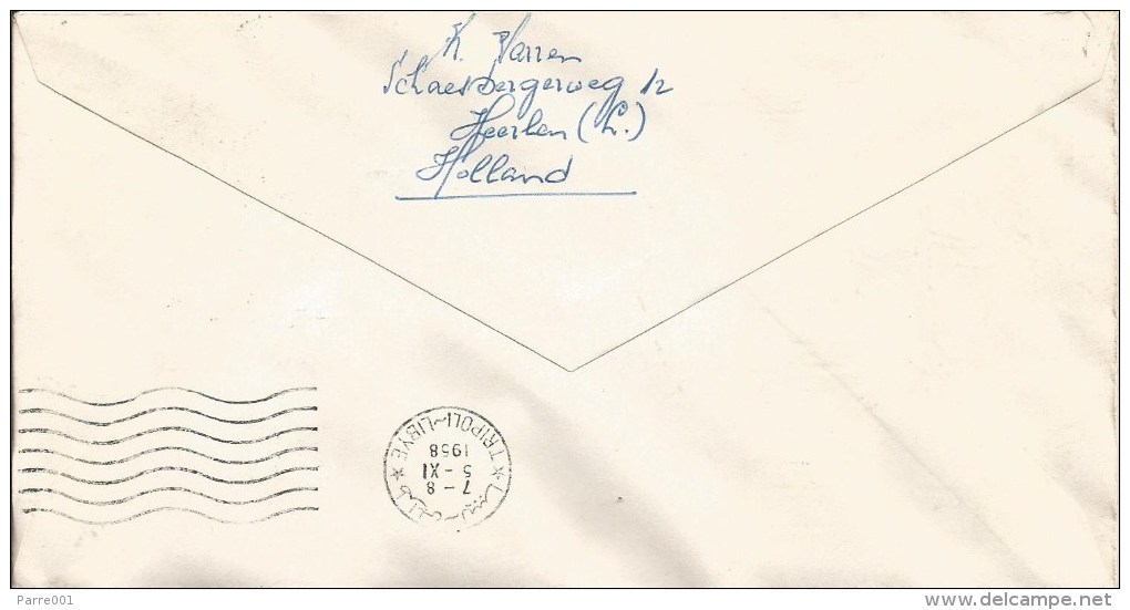 Netherlands Libya 1958 Amsterdam Tripoli KLM FFC First Flight Cover - Brieven En Documenten