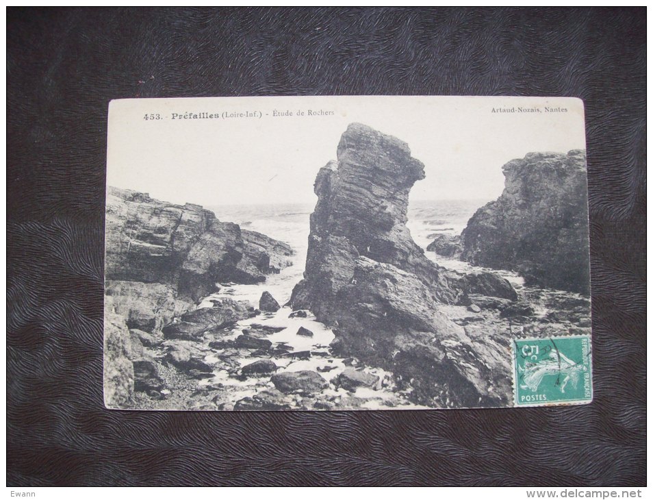 Carte Postale Ancienne De Préfailles: étude De Rochers - Préfailles