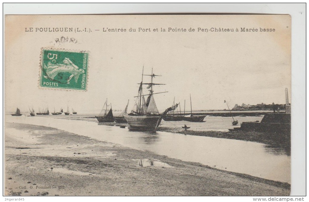 CPA LE POULIGUEN (Loire Atlantique) - L'entrée Du Port Et La Pointe De Pen Château à Marée Basse - Le Pouliguen