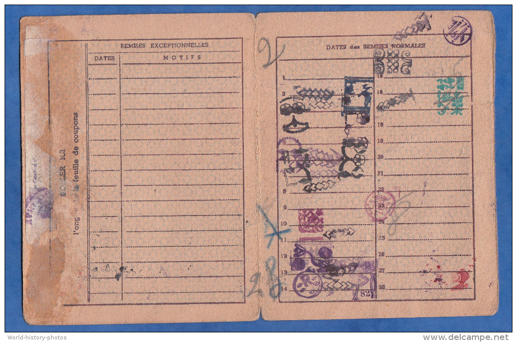 Carte Ancienne D´alimentation - PARIS 17e Rue Dulong - 1946 - Mme Madeleine GRANDCHAMP - Cachet Batignolles - Historical Documents