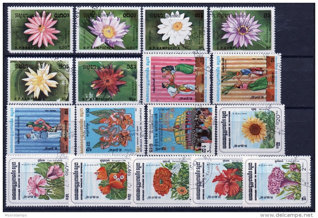 Kampuchea Small Selection Of Fine Used Modern Stamps. - Kampuchea