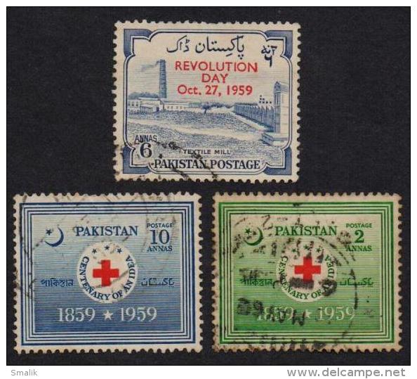 PAKISTAN 1959 - Red Cross Centenary, Revolution Day, Complete Year Set, Full Year Pack, FINE USED VFU - Pakistan