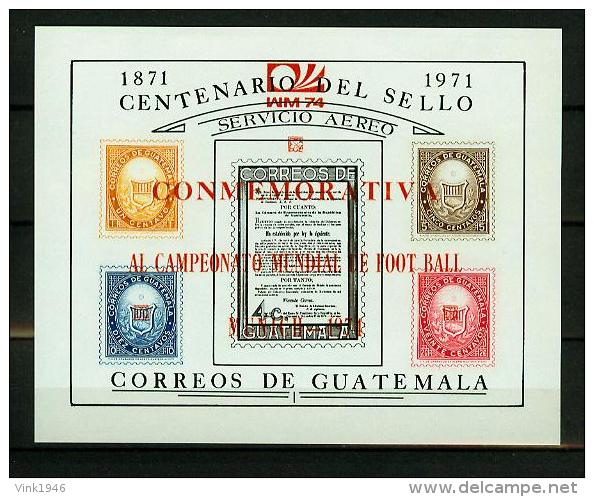 Guatemala 1974,5V In Block,ovpt In RED,WM 74,football,fussball,voetbal,fútbol,calcio,MNH/Postfris(L2056) - 1974 – Germania Ovest