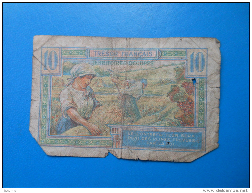 TERRITOIRES OCCUPES TRESOR FRANCAIS 10 Francs - 1947 French Treasury