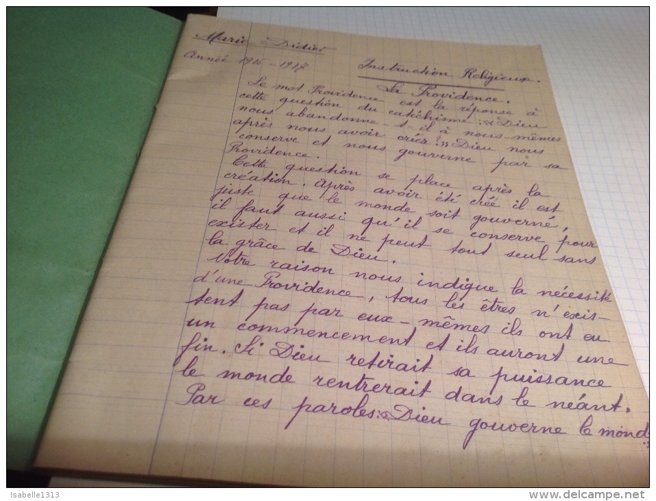 Cahier Institution Jeanne D Arc Remiremont Vosges écrit à L Intérieur Année 1916 1917 - Other & Unclassified