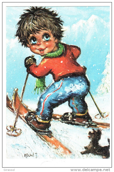 CPSM GAMINS POULBOT ENFANTS  MICHEL THOMAS SKI SKIEUR L EXPLOIT C/100 N° 81 - Thomas