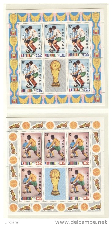 BARBUDA 4 Perforated Sheets Of 5 Mint Without Hinge - 1974 – West Germany