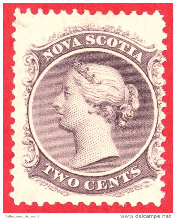 Canada Nova Scotia # 9 -  2 Cents - Mint H F - Dated  1860-1863 -  Queen Victoria  / Reine Victoria - Ungebraucht