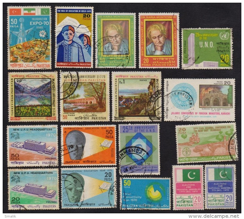 PAKISTAN 1970 - RCD Joint Issue, Mosque UPU UNO Expo Maria, Complete Year Set, Full Year Pack, FINE USED VFU - Pakistan