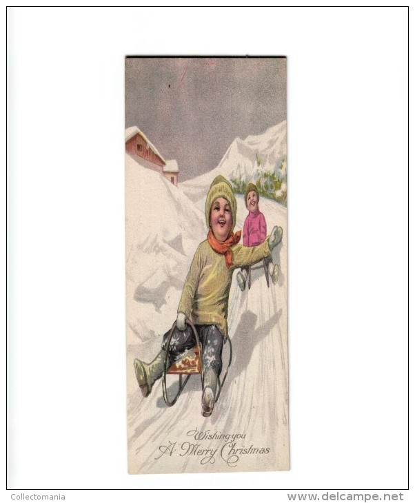 7 Postcards Karl Feiertag Artist Signed &Numbered Skiing Sledge Winterscenes Guitar n°3102-2900-2998-2928-613-1041