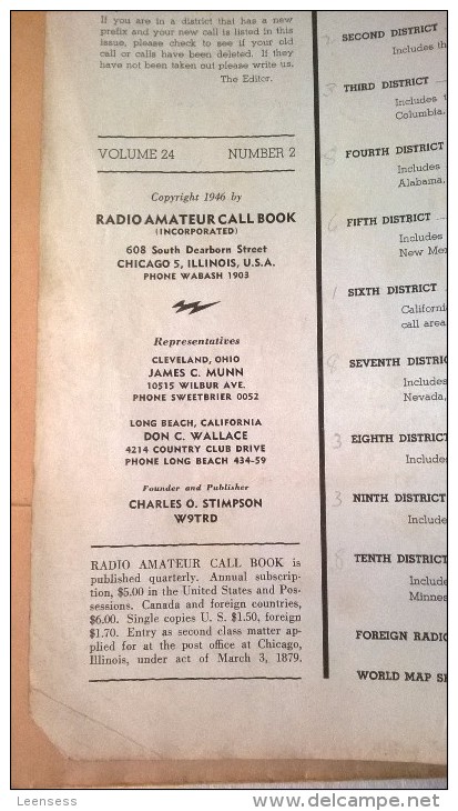 Radio Amateur Call Book- 1946