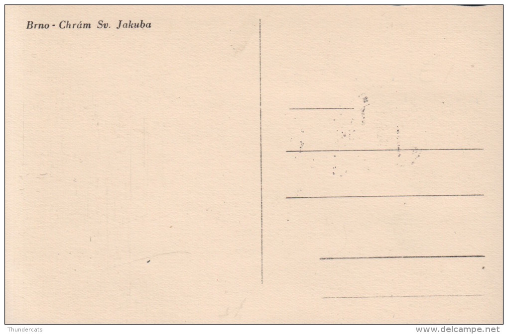 CARTE DE PHOTO CESKOSLOVENSKO CARTE MAXIMUM 1950 BRNO CHRAM SV JAKUBA - Lettres & Documents