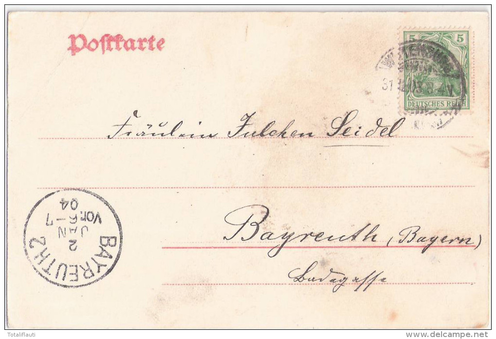 NEUSTADT GLEWE Parthie An Der Elde Frachtkahn Mit Besatzung Bauplatz 31.12.1903 Gelaufen - Ludwigslust
