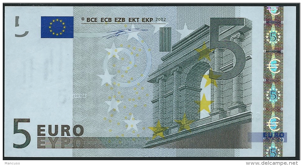 S ITALIA  5 EURO J001 G6  DUISENBERG   UNC - 5 Euro