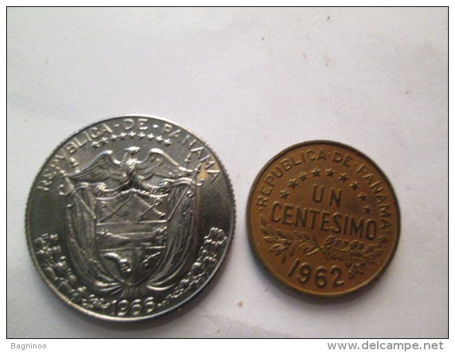 PANAMA 1/4 Balboa 1966 1 Centesimo 1962  # 4 - Panama