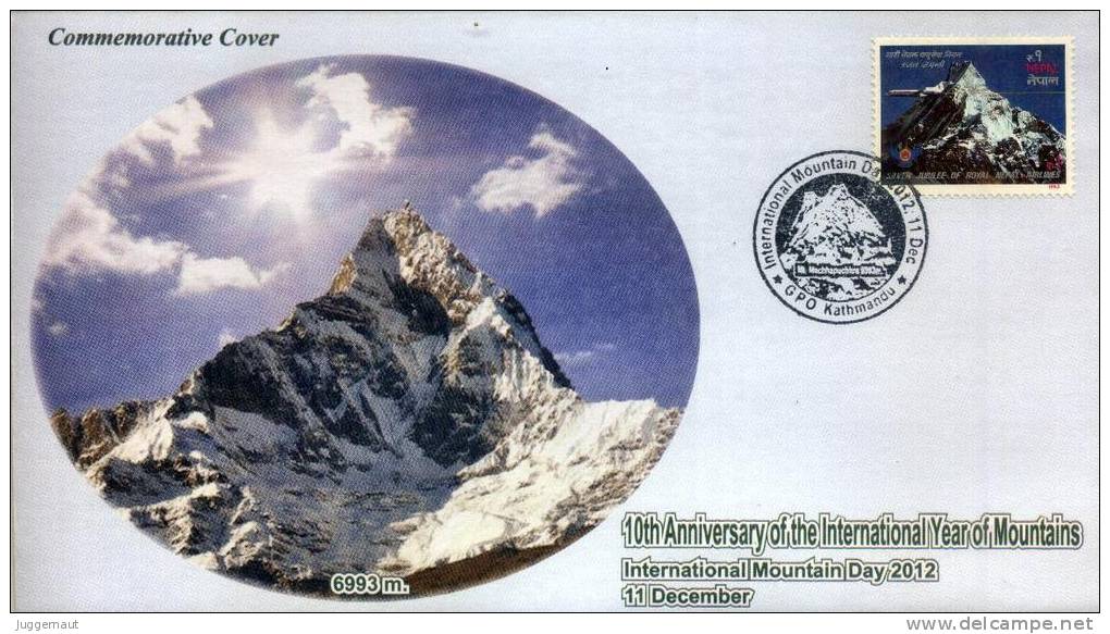 INTERNATIONAL YEAR OF MOUNTAINS 10TH ANNIVERSARY COMMEMORATIVE COVER NEPAL 2012 MINT - Springreiten