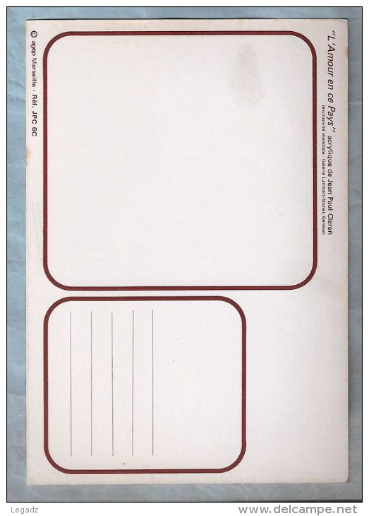 Carte Moderne Grande Taille - 12x17cm - "L'Amour En Ce Pays" - Jean Paul Clerenpar - Other & Unclassified