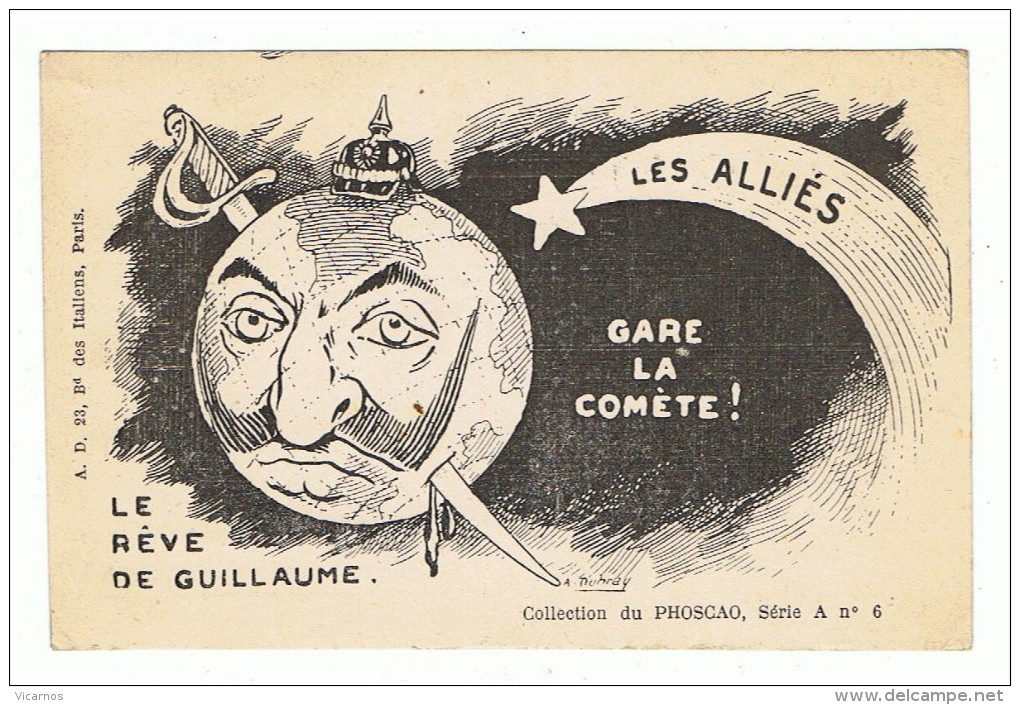 CPA HUMORISTIQUE A. DUBRAY "Le Reve De Guillaume" .Publicité Phoscao. - Humoristiques