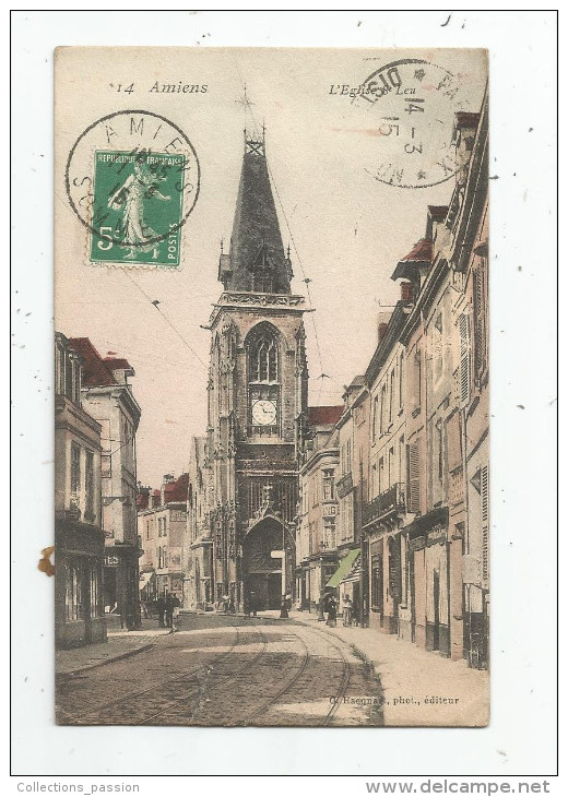 Cp , 80 , AMIENS , L´église SAINT LEU , Voyagée 1915 - Amiens