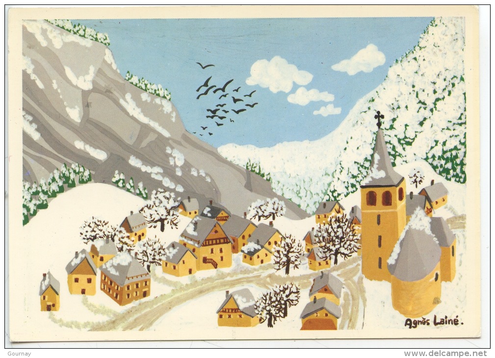 La Motte Servolex : Peinture Agnès Lainé (vue Générale Sous La Neige En Hiver) N°19/84 - La Motte Servolex