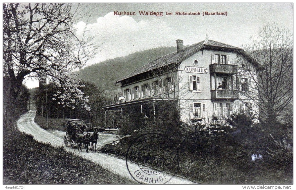 Cpa (suisse ) Kurhaus Waldegg  Bei Rickenbach (baselland ) (attelage  De Cheval Carte Tres Ra...) - Other & Unclassified