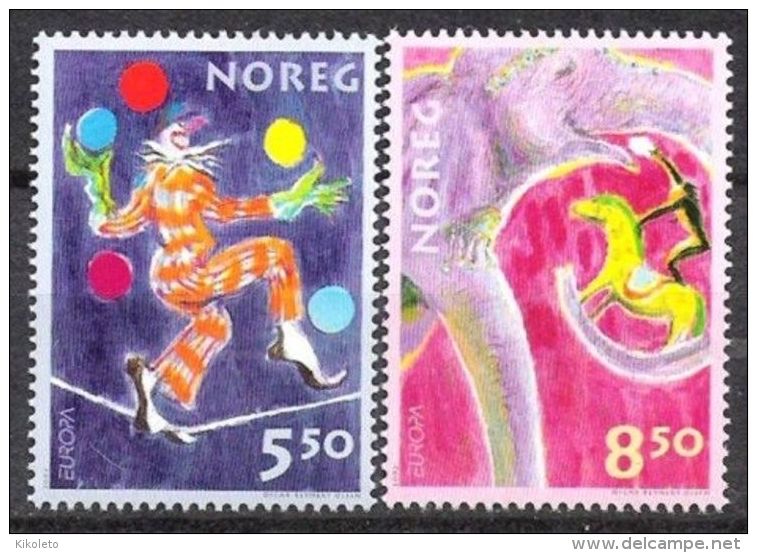 NORUEGA / NORWAY AÑO YEAR 2002 YVERT Nº 1389/90 ** MNH - EUROPA - EL CIRCO - Unused Stamps