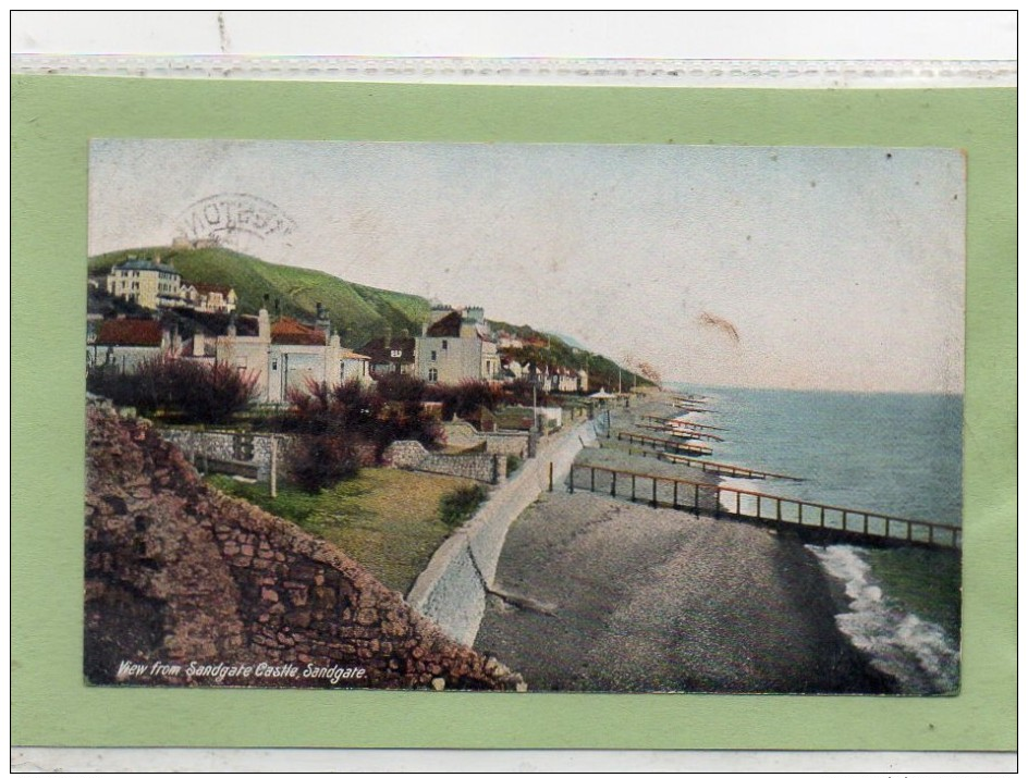 ""POSTCARD VIEW FROM SANDGATE CASTLE,SANDGATE,FOLKESTONE,KENT,DATED 1909"" - Folkestone