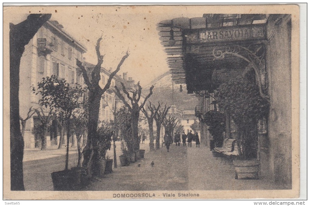 Domodossola-viale Stazione E Bar Savoia      -veduta 1900 - Verbania