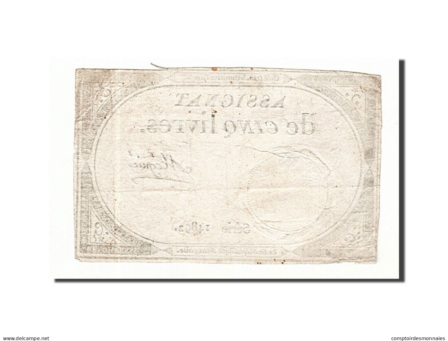 Billet, France, 5 Livres, 1793, 1793-10-31, Mégnié, TTB, KM:A76, Lafaurie:171 - Assignate