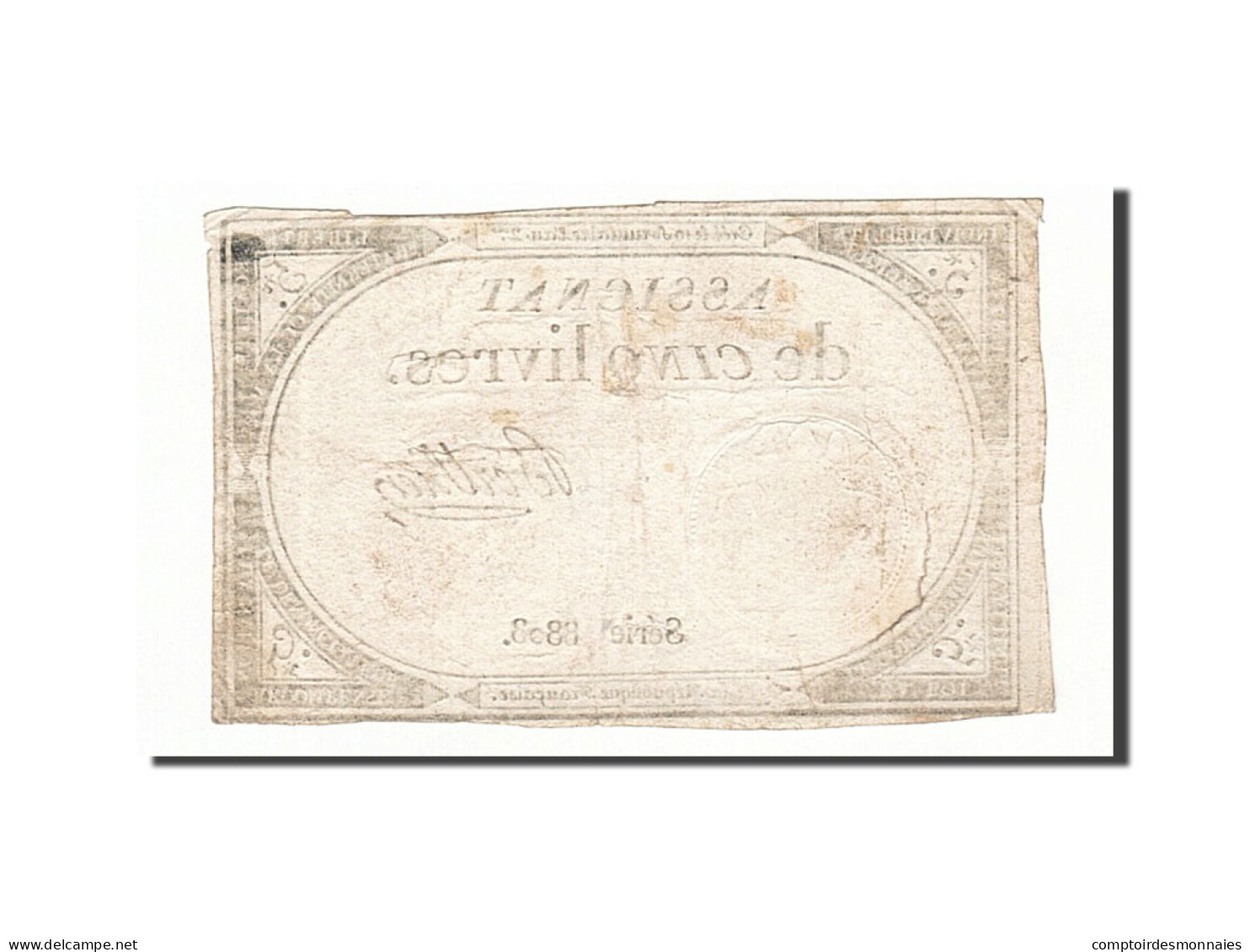 Billet, France, 5 Livres, 1793, 1793-10-31, Berthier, TTB, KM:A76, Lafaurie:171 - Assignats & Mandats Territoriaux