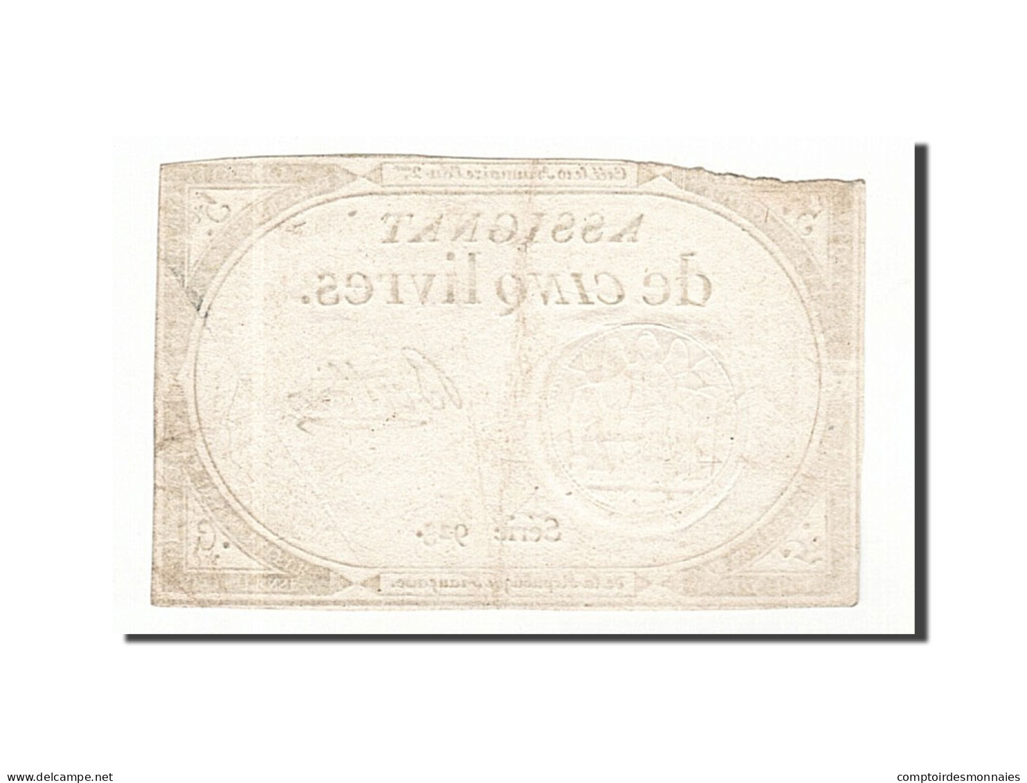 Billet, France, 5 Livres, 1793, 1793-10-31, Berthier, TB+, KM:A76, Lafaurie:171 - Assignate