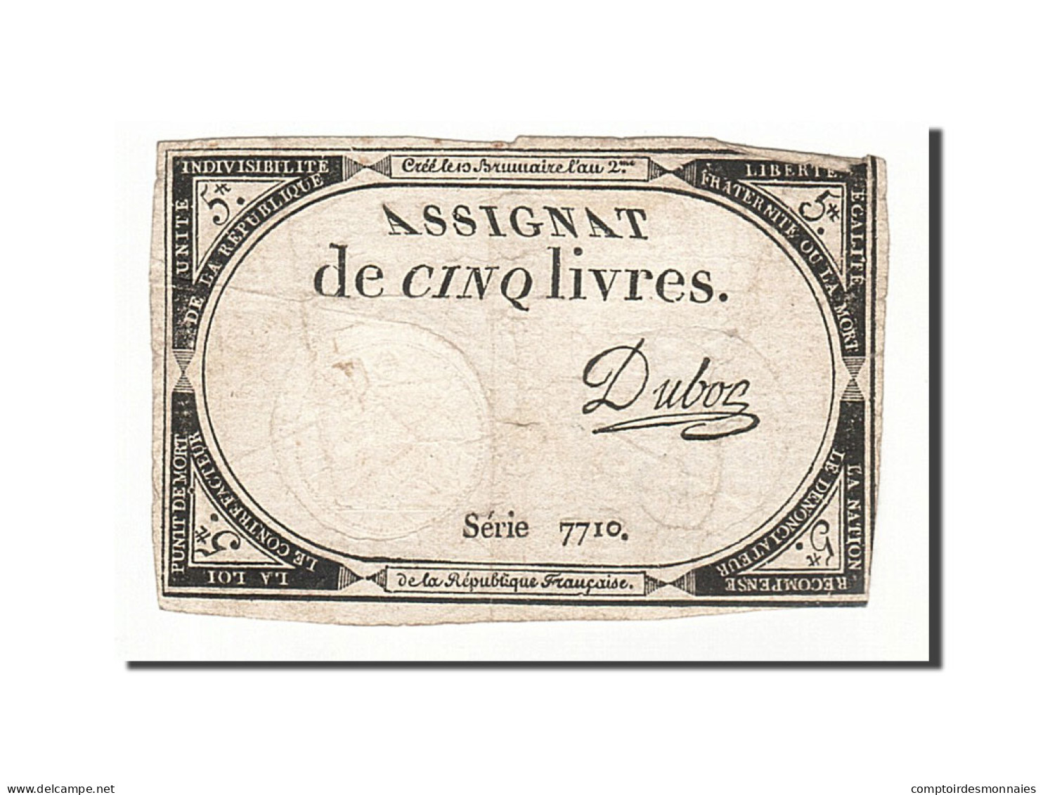 Billet, France, 5 Livres, 1793, 1793-10-31, Dubosc, TB+, KM:A76, Lafaurie:171 - Assignats & Mandats Territoriaux