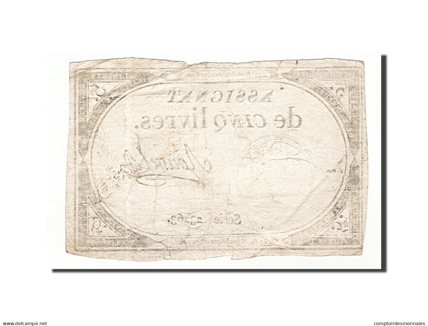 Billet, France, 5 Livres, 1793, 1793-10-31, Roussel, TB+, KM:A76, Lafaurie:171 - Assignats