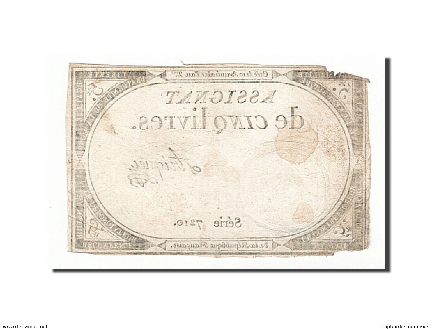 Billet, France, 5 Livres, 1793, 1793-10-31, Ariquey, TB, KM:A76, Lafaurie:171 - Assignats