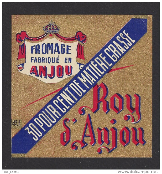 Etiquette De Fromage Carré  -   Roy D´Anjou   -  30 %  -  (Laiterie De Grez Neuville)  (49 I) - Fromage