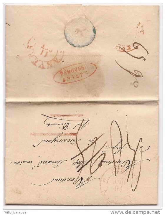 L. 1832 De MENIN Pour Dinant Avec Oval DEBOURSE/ANVERS. TTB - 1830-1849 (Belgique Indépendante)