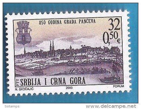 2003  3168  UBOOT   SERBIA SRBIJA MONTENEGRO CRNA GORA JUGOSLAVIJA JUGOSLAWIEN  850 JAHRE STADT PANCEVO  MNH - Otros & Sin Clasificación