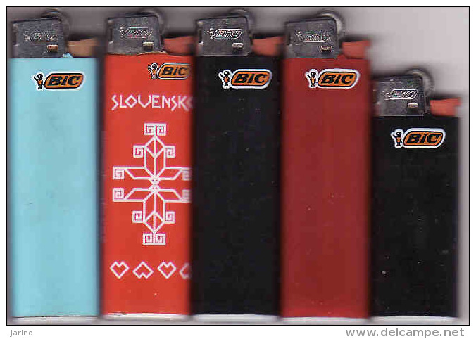 5 X Briquets BIC, Made In FRANCE, Lighter, Feuerzeug,Accendino, Encendedor - Autres & Non Classés