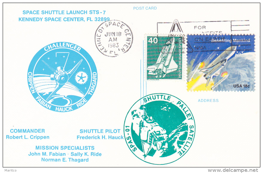 Card Space Shuttle Launch 1983 - North  America