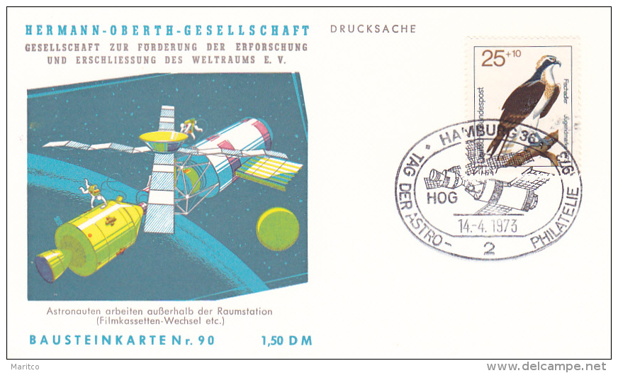 1973 Card Herman Oberth Geselschaft Space Research Nr 90 - Europa