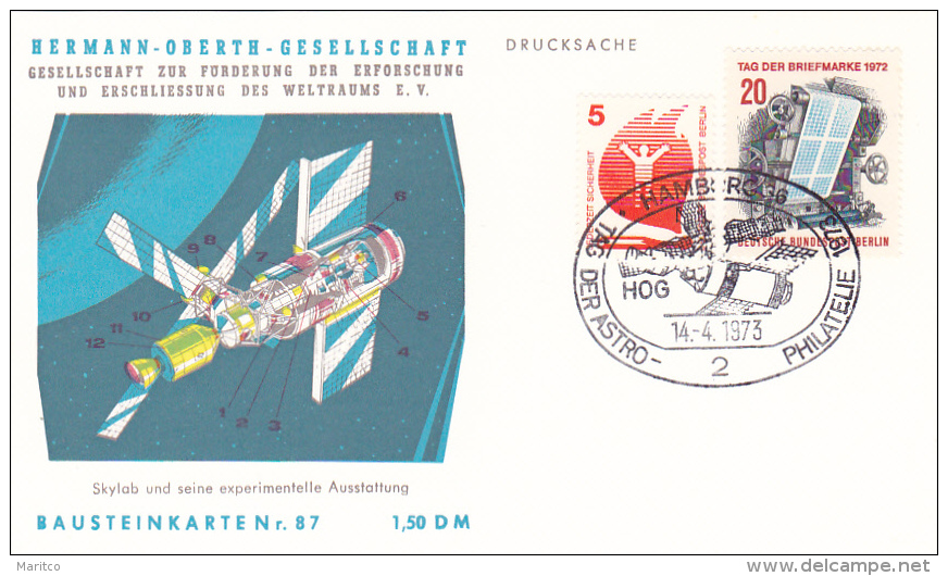 1973 Card Herman Oberth Geselschaft Space Research Nr 87 - Europa