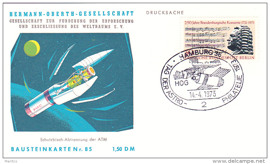 1973 Card Herman Oberth Geselschaft Space Research Nr 85 - Europa