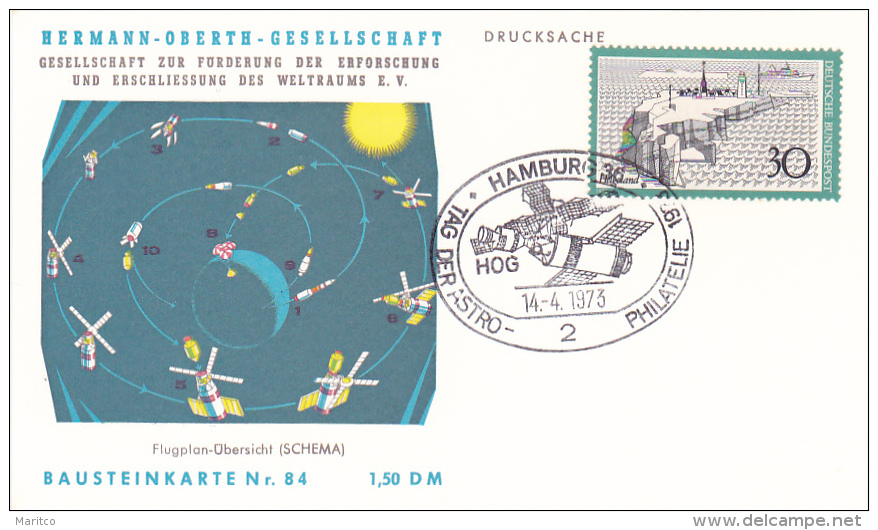 1973 Card Herman Oberth Geselschaft Space Research Nr 84 - Europe
