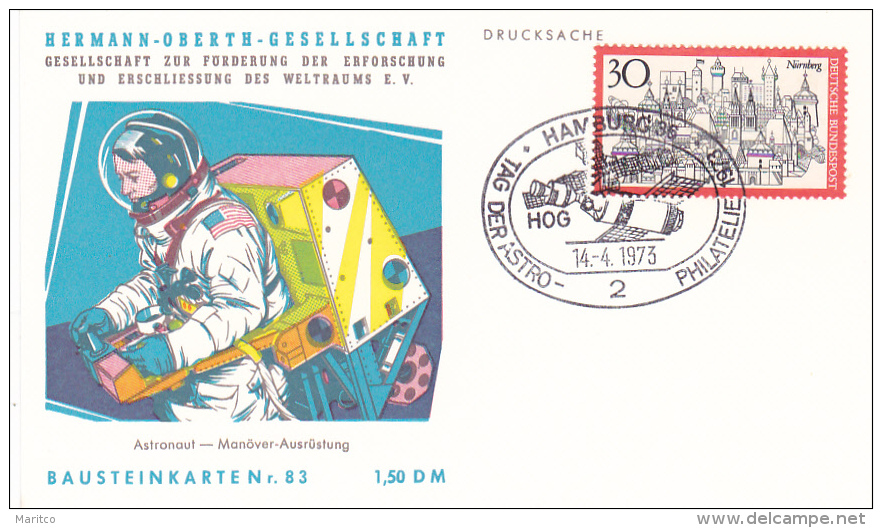 1973 Card Herman Oberth Geselschaft Space Research Nr 83 - Europa